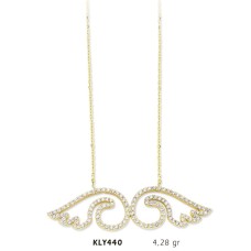 14 Ayar Altın Melek Kanadı Kolye KLY440