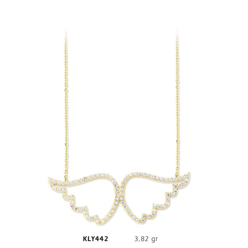 14 Ayar Altın Melek Kanadı Kolye KLY442 14 Ayar Altın Melek Kanadı Kolye KLY442