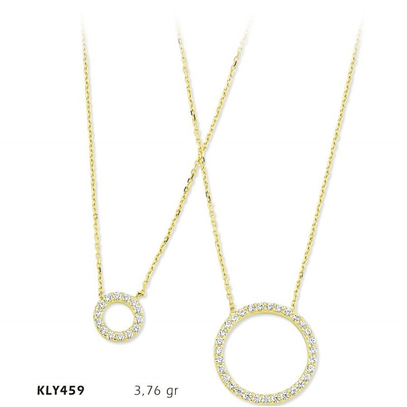 14 Ayar Altın Halka Kolye KLY459 14 Ayar Altın Halka Kolye KLY459