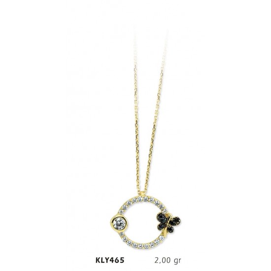 14 Ayar Altın Kelebek Kolye KLY465