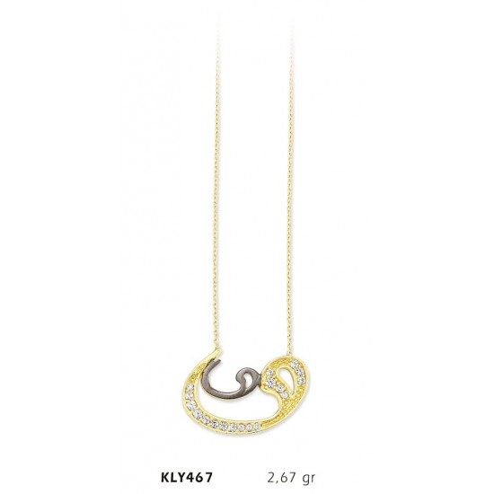 14 Ayar Altın Vav Kolye KLY467 14 Ayar Altın Vav Kolye KLY467