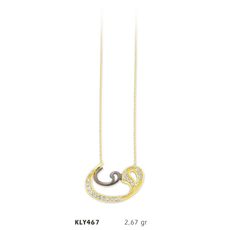 14 Ayar Altın Vav Kolye KLY467