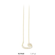 14 Ayar Altın Vav Kolye KLY468