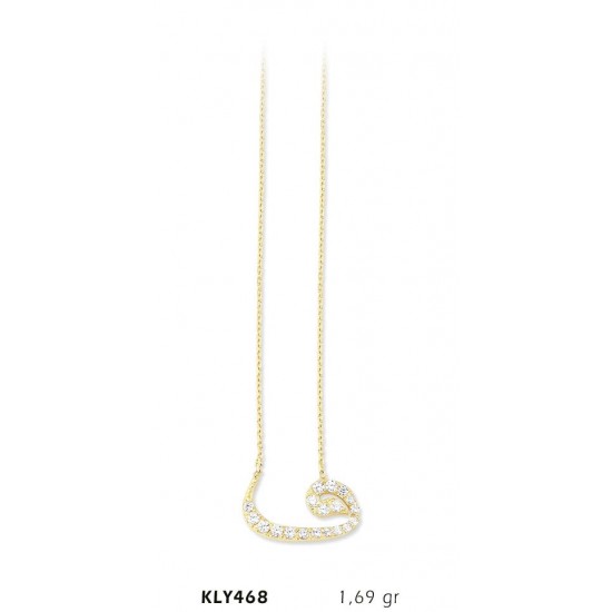 14 Ayar Altın Vav Kolye KLY468 14 Ayar Altın Vav Kolye KLY468