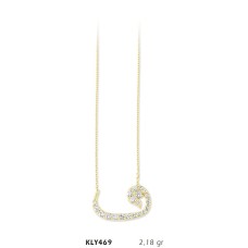 14 Ayar Altın Vav Kolye KLY469