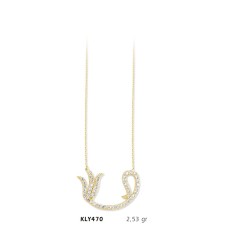 14 Ayar Altın Vav Kolye KLY470