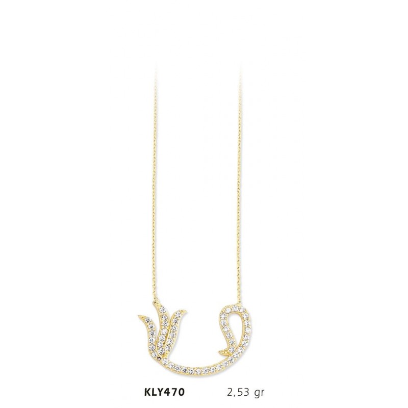 14 Ayar Altın Vav Kolye KLY470