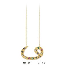 14 Ayar Altın Vav Kolye KLY480