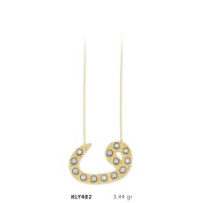 14 Ayar Altın Vav Kolye KLY482