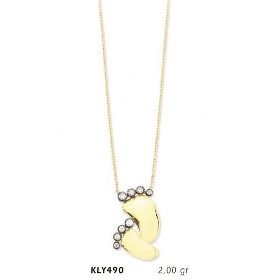 14 Ayar Altın Bebek Ayağı Kolye KLY490