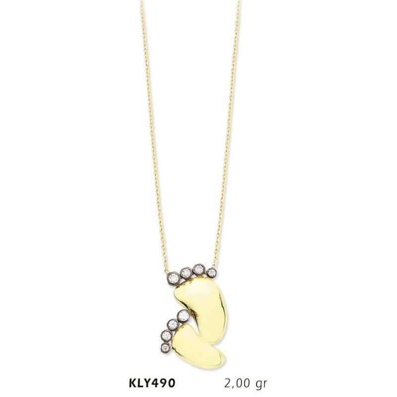 14 Ayar Altın Bebek Ayağı Kolye KLY490 14 Ayar Altın Bebek Ayağı Kolye KLY490