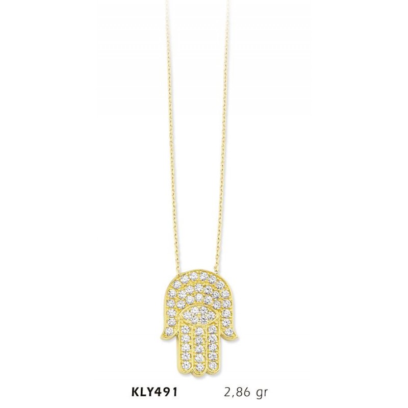 14 Ayar Altın Fatma Eli Kolye KLY491
