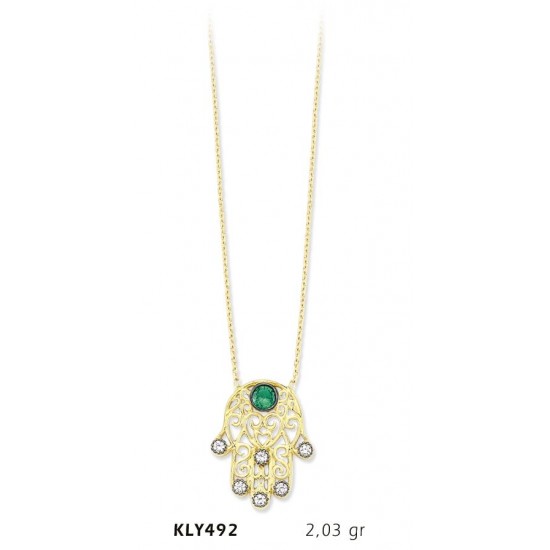 14 Ayar Altın Fatma Eli Kolye KLY492