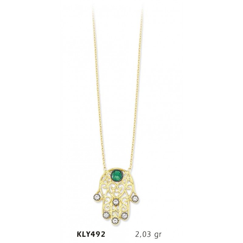 14 Ayar Altın Fatma Eli Kolye KLY492