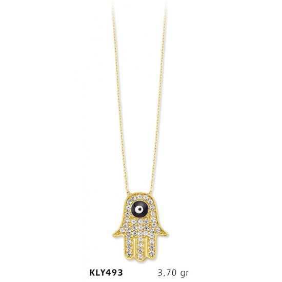 14 Ayar Altın Fatma Eli Kolye KLY493