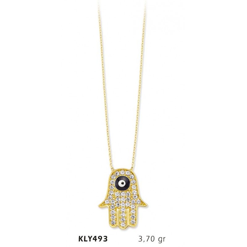 14 Ayar Altın Fatma Eli Kolye KLY493