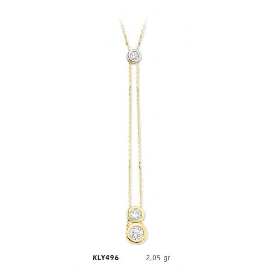 14 Ayar Altın Tektaş Kolye KLY496