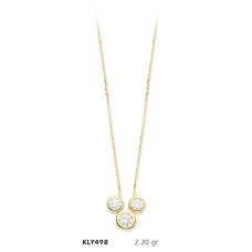 14 Ayar Altın Tektaş Kolye KLY498