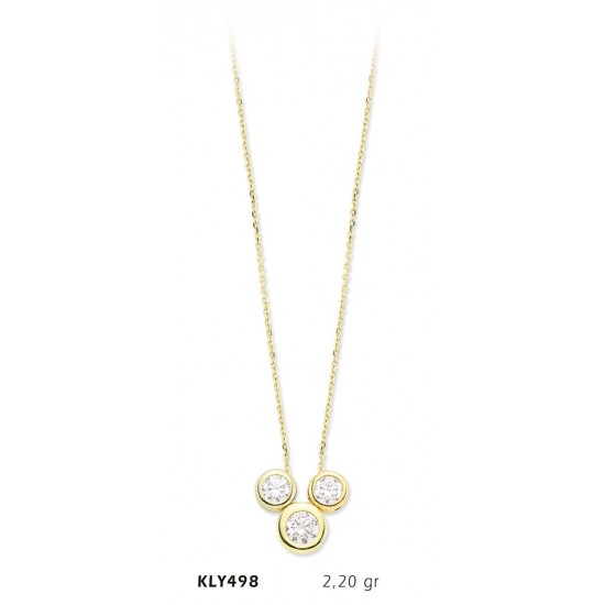 14 Ayar Altın Tektaş Kolye KLY498 14 Ayar Altın Tektaş Kolye KLY498