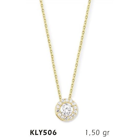 14 Ayar Altın Tektaş Kolye KLY506 14 Ayar Altın Tektaş Kolye KLY506