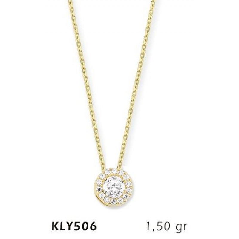 14 Ayar Altın Tektaş Kolye KLY506 14 Ayar Altın Tektaş Kolye KLY506