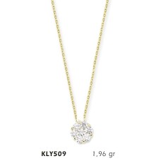 14 Ayar Altın Tektaş Kolye KLY509