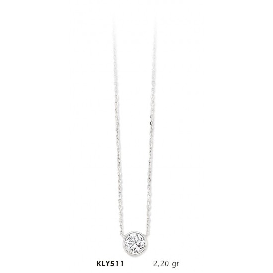 14 Ayar Altın Tektaş Kolye KLY511 14 Ayar Altın Tektaş Kolye KLY511