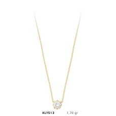 14 Ayar Altın Tektaş Kolye KLY513