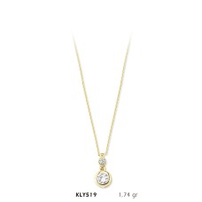 14 Ayar Altın Tektaş Kolye KLY519