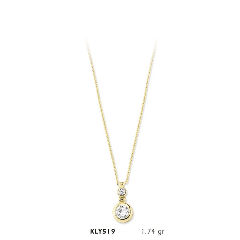 14 Ayar Altın Tektaş Kolye KLY519