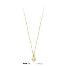 14 Ayar Altın Tektaş Kolye KLY520