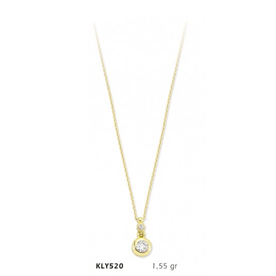 14 Ayar Altın Tektaş Kolye KLY520 14 Ayar Altın Tektaş Kolye KLY520