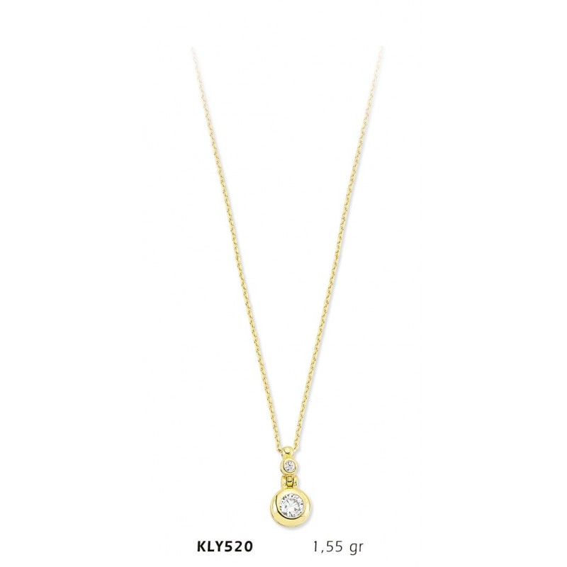 14 Ayar Altın Tektaş Kolye KLY520