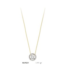 14 Ayar Altın Tektaş Kolye KLY521