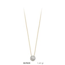 14 Ayar Altın Tektaş Kolye KLY525
