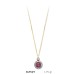 14 Ayar Altın Pembe Taşlı Kolye KLY529