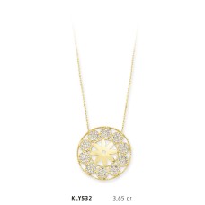 14 Ayar Altın Papatya Kolye KLY532
