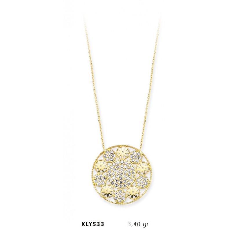 14 Ayar Altın Papatya Kolye KLY533