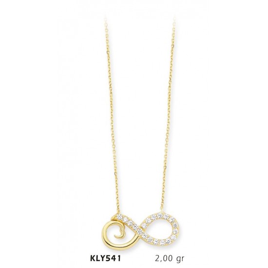 14 Ayar Altın Sonsuzluk Kolye KLY541