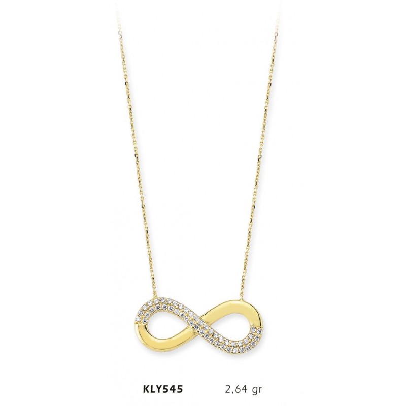 14 Ayar Altın Sonsuzluk Kolye KLY545 14 Ayar Altın Sonsuzluk Kolye KLY545