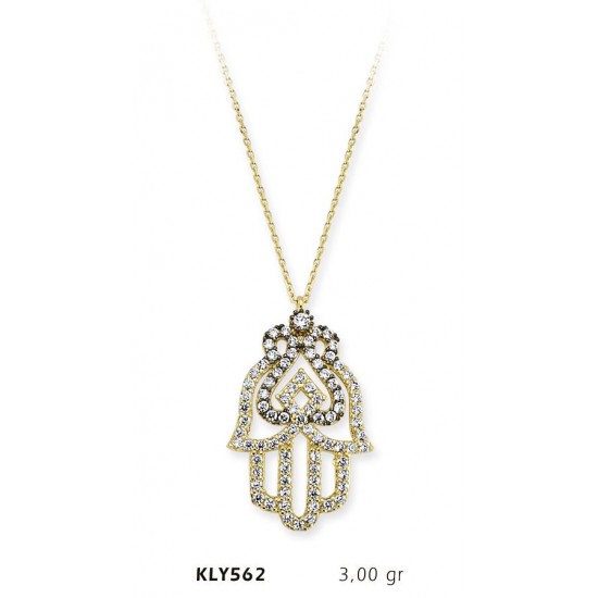 14 Ayar Altın Fatma Eli Kolye KLY562 14 Ayar Altın Fatma Eli Kolye KLY562