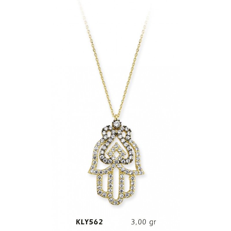 14 Ayar Altın Fatma Eli Kolye KLY562