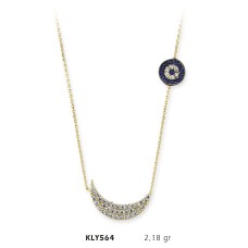 14 Ayar Altın Hilal Kolye KLY564