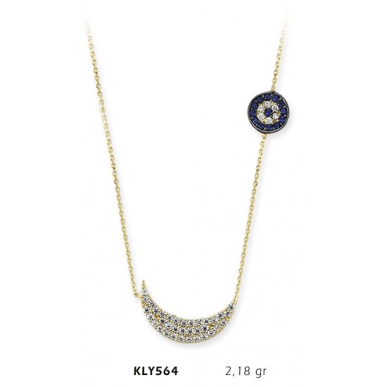 14 Ayar Altın Hilal Kolye KLY564