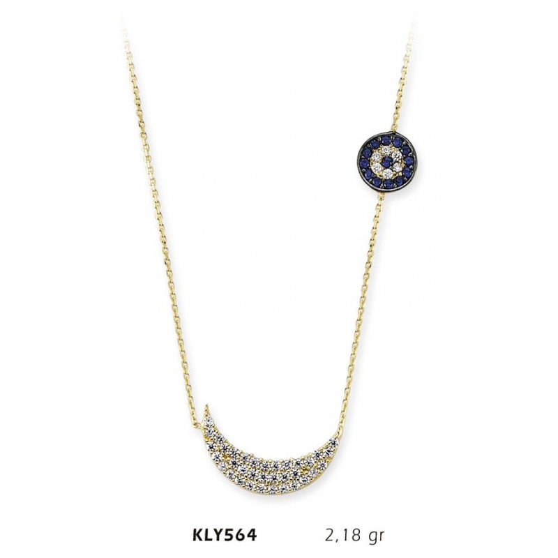 14 Ayar Altın Hilal Kolye KLY564