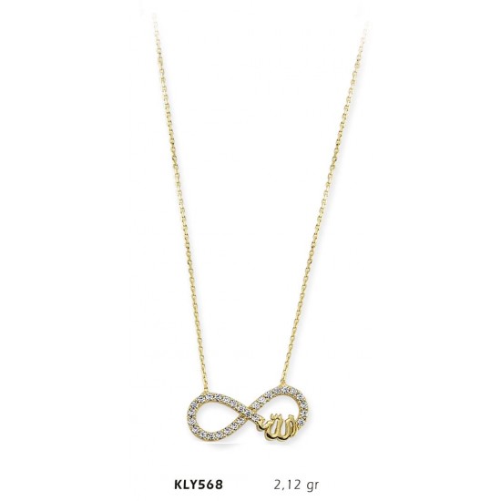 14 Ayar Altın Allah Sonsuzluk Kolye KLY568