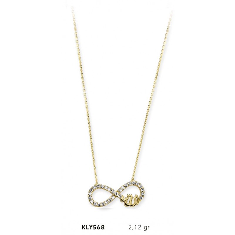14 Ayar Altın Allah Sonsuzluk Kolye KLY568 14 Ayar Altın Allah Sonsuzluk Kolye KLY568