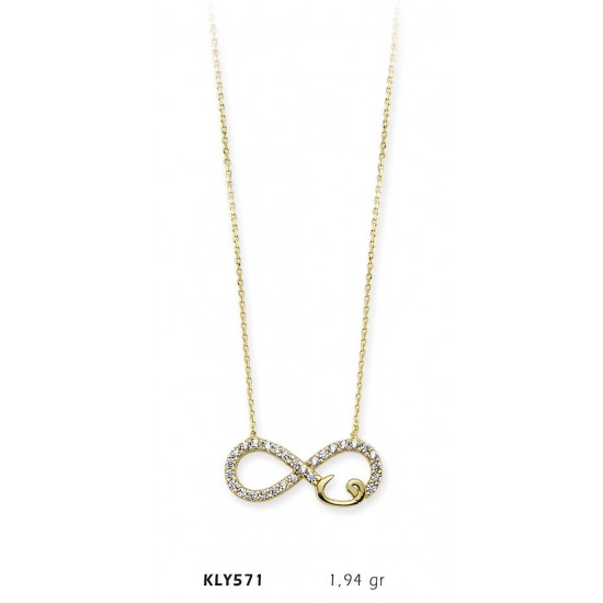14 Ayar Altın Sonsuzluk Kolye KLY571