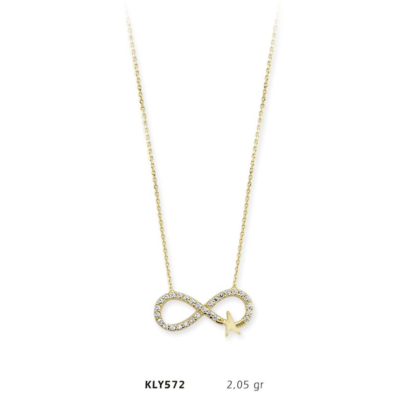 14 Ayar Altın Sonsuzluk Kolye KLY572 14 Ayar Altın Sonsuzluk Kolye KLY572