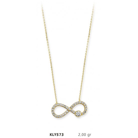 14 Ayar Altın Sonsuzluk Kolye KLY573